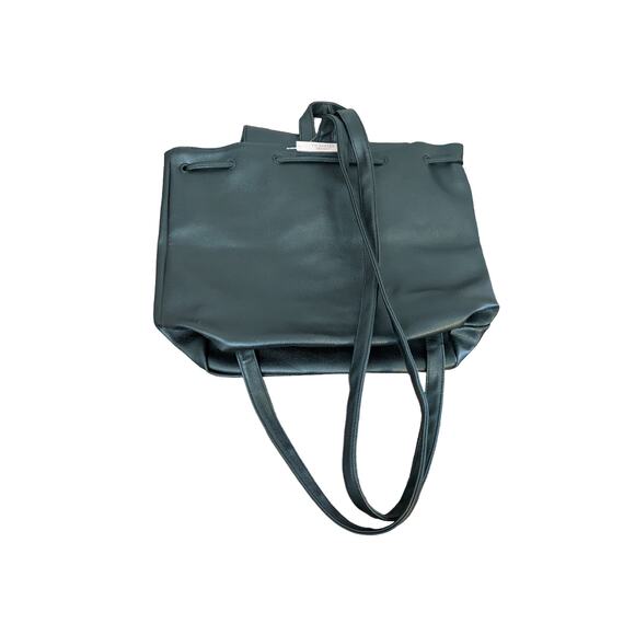 Victoria\'s Secret Backpack Black Drawstring Bucket Pebbled Faux Leather Snap New main image 8